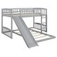 preview thumbnail 8 of 11, Grey Kids Bed Bunk Bed with Slide and Ladder, Twin Over Twin size