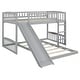 preview thumbnail 13 of 12, Twin Over Twin Bunk Bed with Slide and Reversible Ladder, Solid Wood Frame with Guardrails, Durable Design