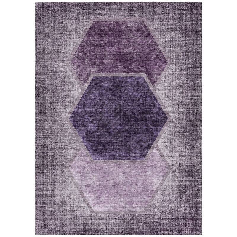 HomeRoots Geometric Transitional Rectangle Outdoor Rug