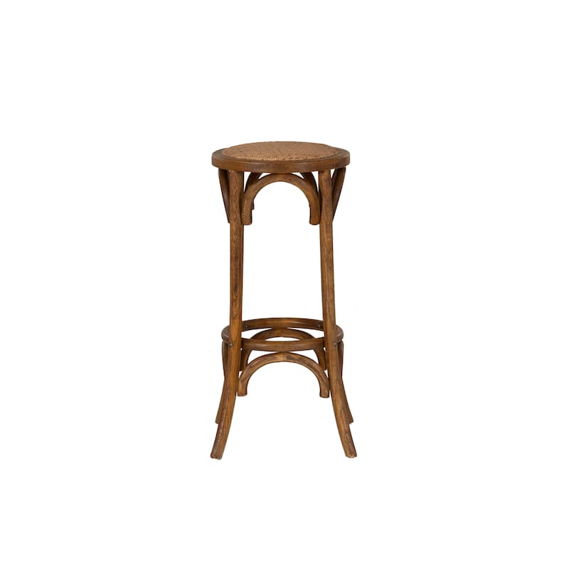 Flint Walnut Rustic Backless Bar Stool
