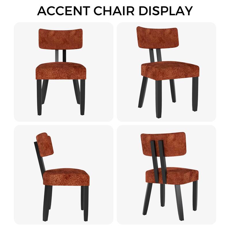 Mid-century Fabric Upholstered Dining Chairs in Black Legs
