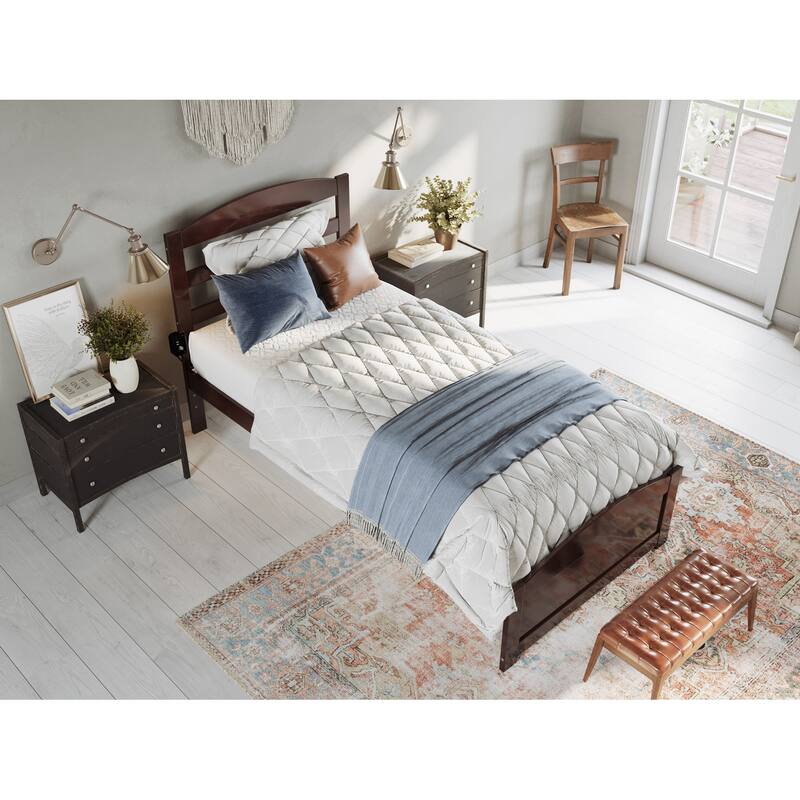 Warren Solid Wood Platform Bed with Footboard