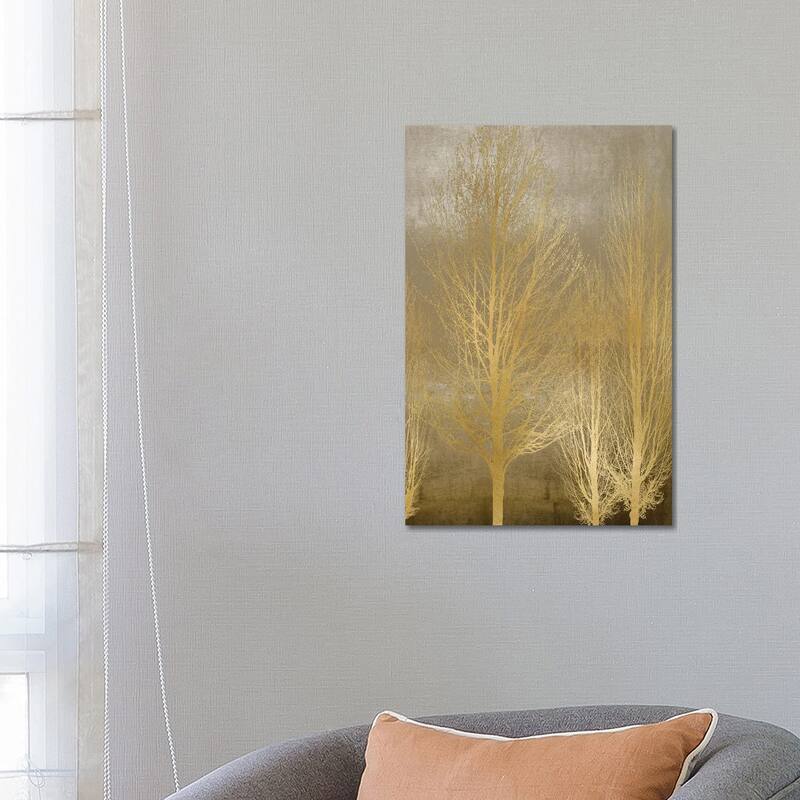 iCanvas "Gold Trees On Brown Panel II" by Kate Bennett Canvas Print - 26x18x1.5