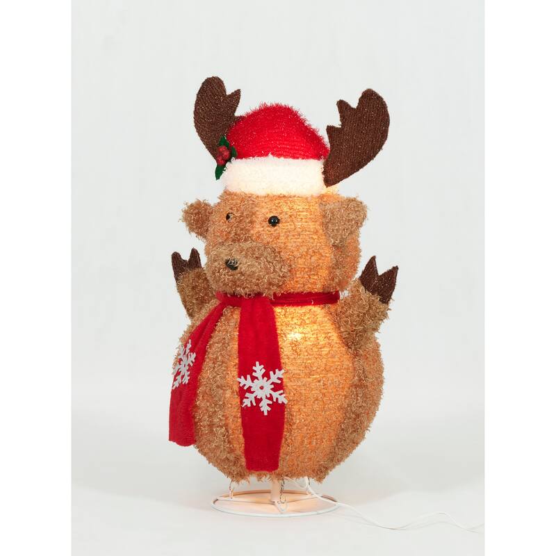 31.25'' UL Pop-Up Fluffy Moose Sculpture