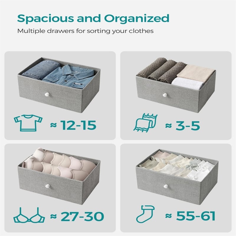Dresser for Bedroom, Fabric Dresser with 4 Drawers