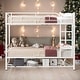 preview thumbnail 1 of 22, Modern Twin Over Twin Bunk Bed with Shelf and Guardrails,Separate into 2 Twin Beds for Bedroom White