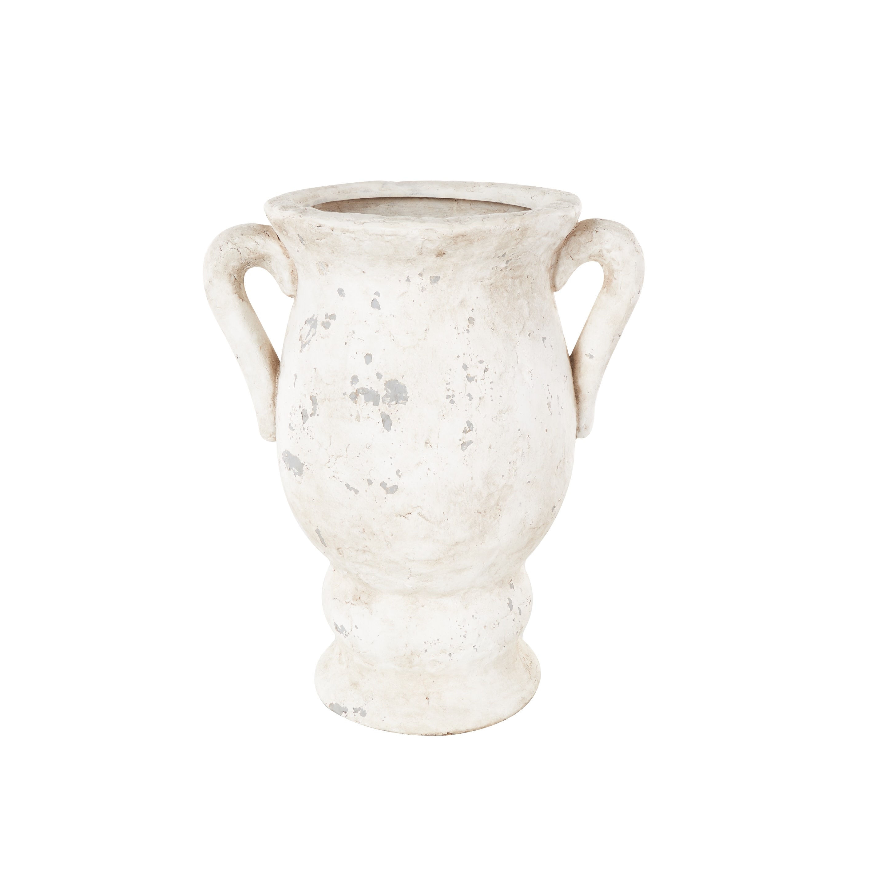 Ceramic Antique Style Distressed Decorative Vase with Handles - Cream or Pink - Roche River Decor
