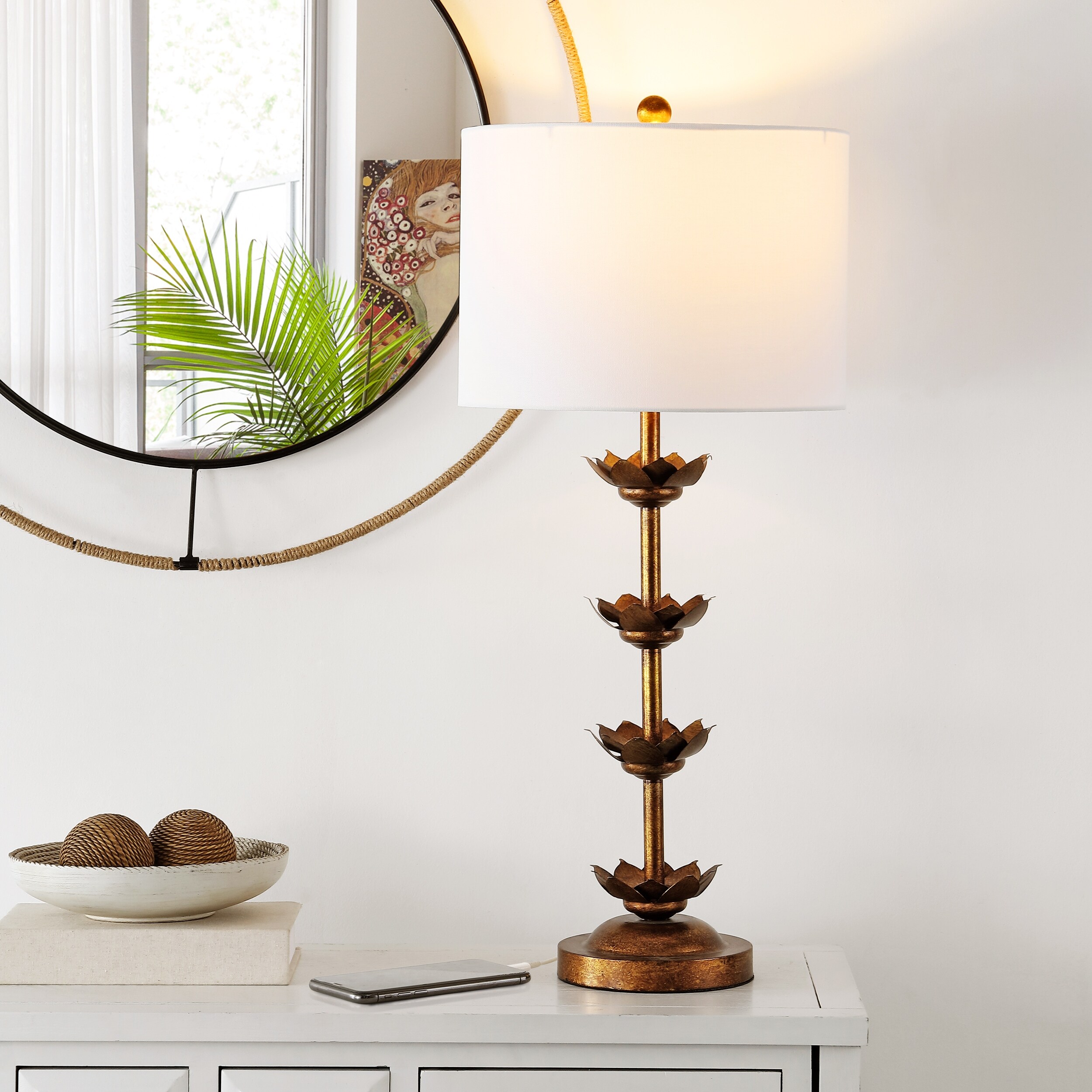 Safavieh lani leaf table lamp discount