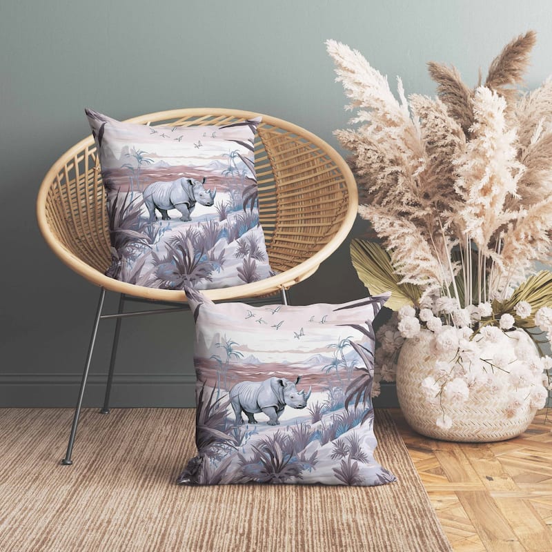 Coastal Rhino Faux Suede Reversible Throw Pillow Blue and Lavender