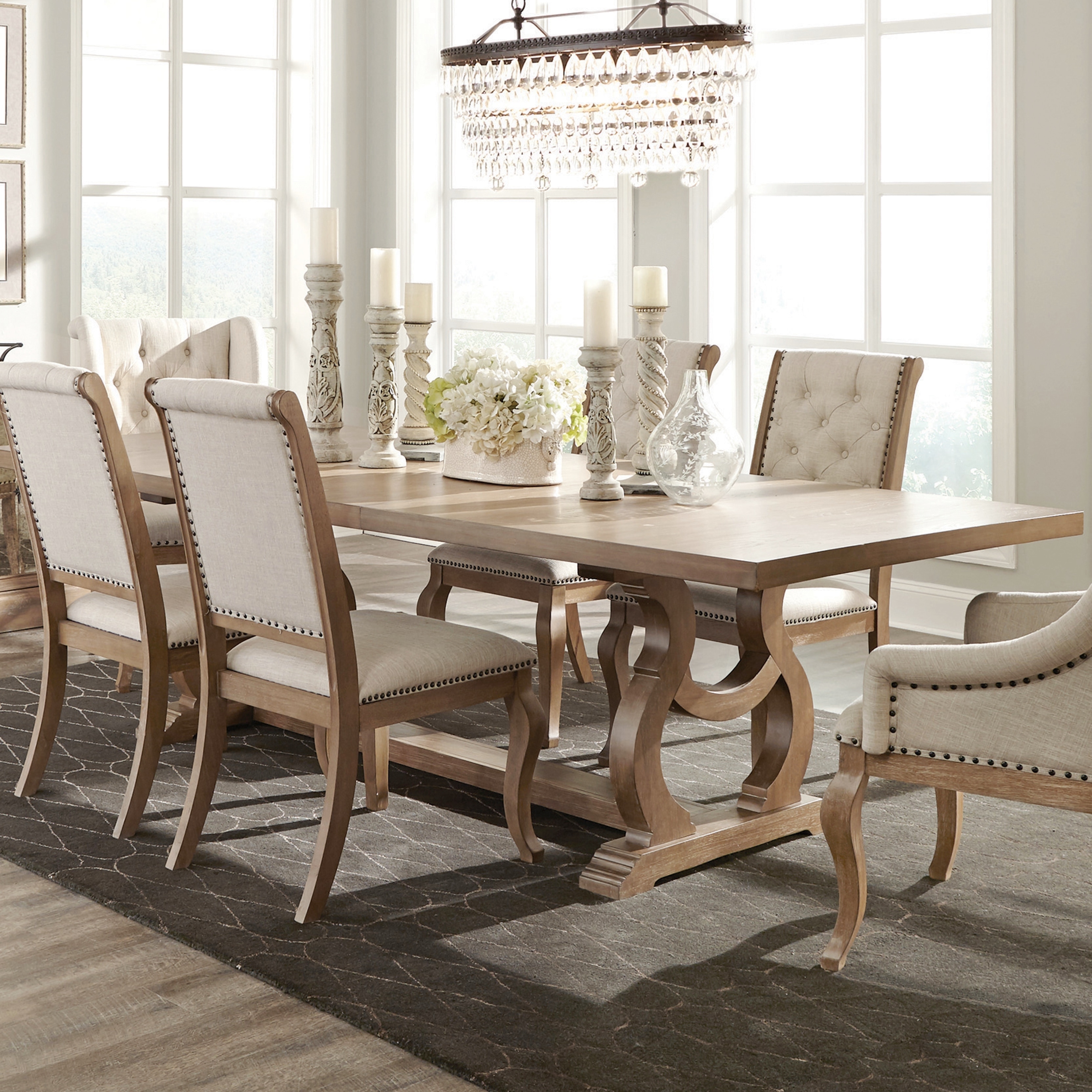 Paloma salvaged reclaimed wood rectangular trestle dining set deals by inspire q artisan