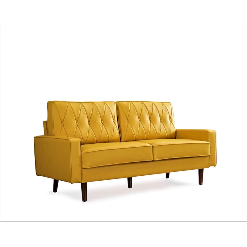 Acire 69.3" Faux Leather Cushion Back Sofa