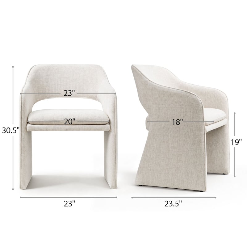 Upholstered Fabric Dining Armchair (Set of 2)