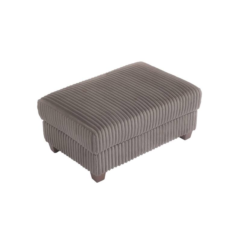 36" Wide Oversized Upholstered Chaise Lounge Accent Chair with Ottoman - Ottoman - Dark Camel