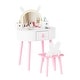 preview thumbnail 42 of 51, Kids Vanity Set with Mirror Makeup Dressing Table with Drawer White-Rabbit/LED Light - 1-drawer