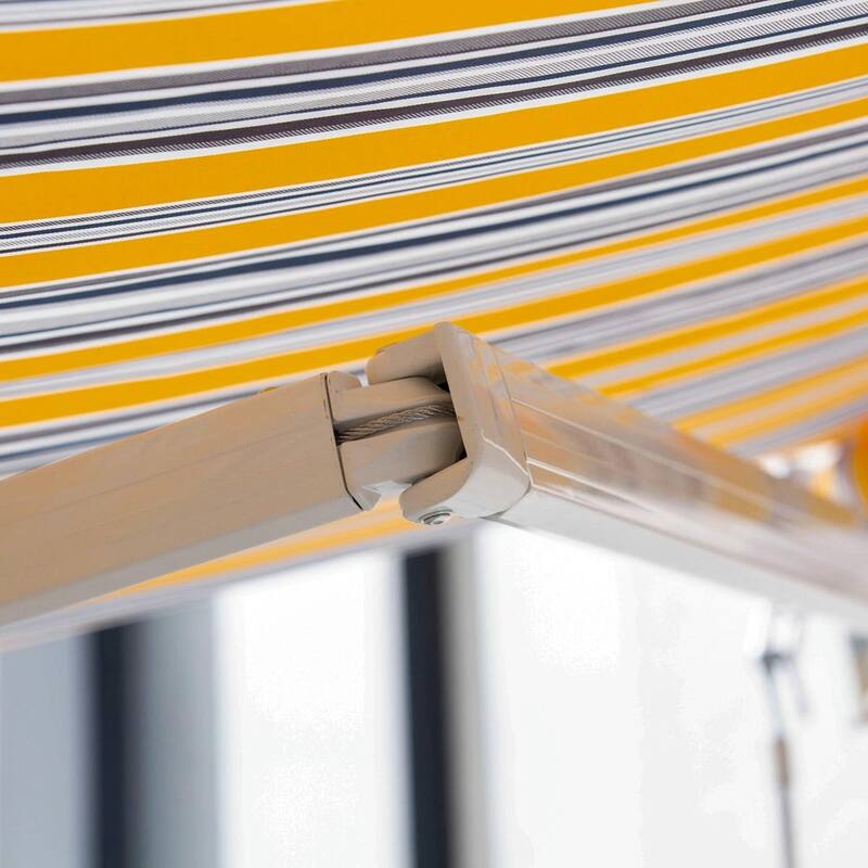 8'x7' Retractable Sunshade Awning for the Patio with Easy Crank Design