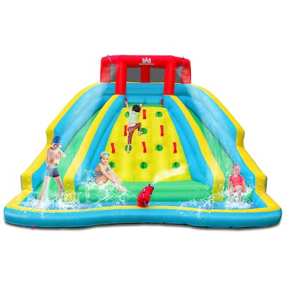 Gymax Inflatable Mighty Water Slide Park Bounce Splash Pool Without