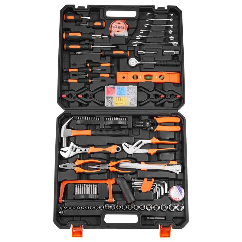 Multifunctional 216-Piece Hand Steel Repair Tools Set for DIY and Maintenance - 17.6 x 15.75 x 3.15 inch