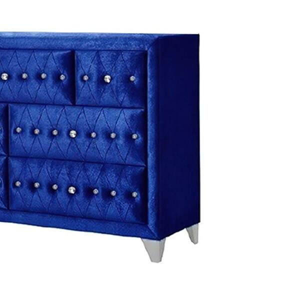 Dresser w/7 Drawers in Gray/Blue Velvet,Glam Style - Bed Bath & Beyond - 31747618 Dresser w/7 Drawers in Gray/Blue Velvet,Glam Style - Bed Bath & Beyond - 31747618