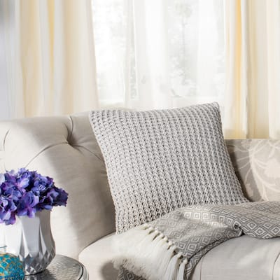SAFAVIEH Haven Knit Cotton Grey 20-inch Decorative Pillow