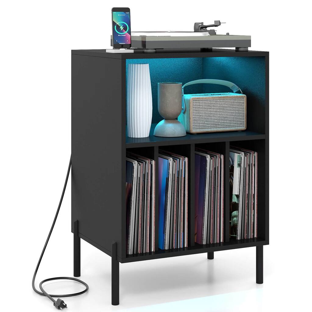 Costway Record Player Stand Turntable Stand with Vinyl Storage Holder - See Details