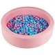 preview thumbnail 1 of 4, Round Foam Pool for Toddlers Baby Playpen w/ 200 Ocean Balls - Pink Pink