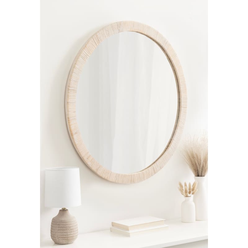 Kate and Laurel Rahfy Framed Wall Mirror - 28" Diameter
