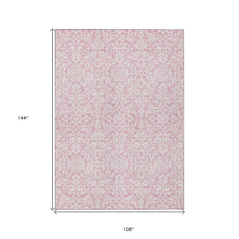 HomeRoots Damask Traditional Rectangle Outdoor Rug