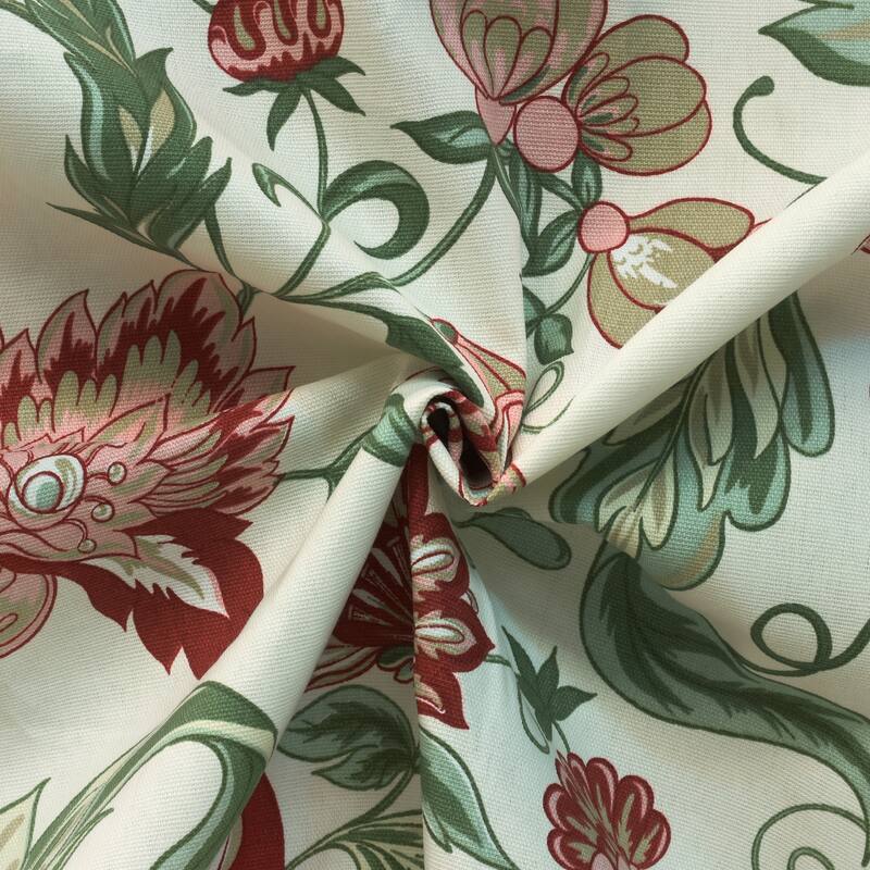 Jacobean Garden Light Filtering Dual Header Curtain Panel & Valance