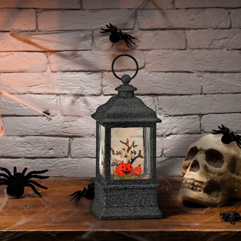 9.5"LED Graveyard Pumpkin Lantern USB