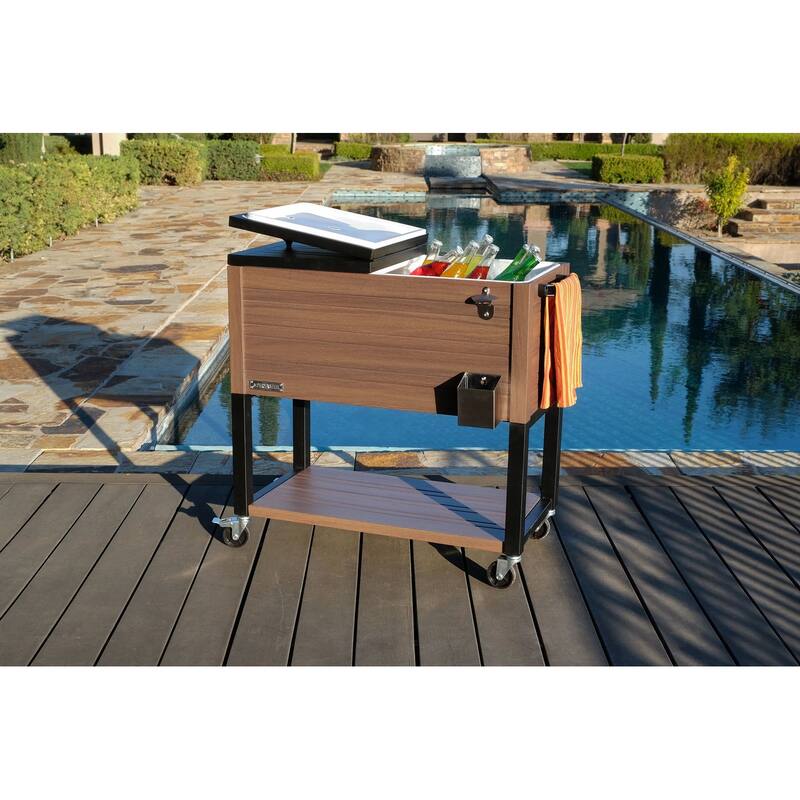 Permasteel 80 Qt. Rustic Furniture Style Patio Cooler
