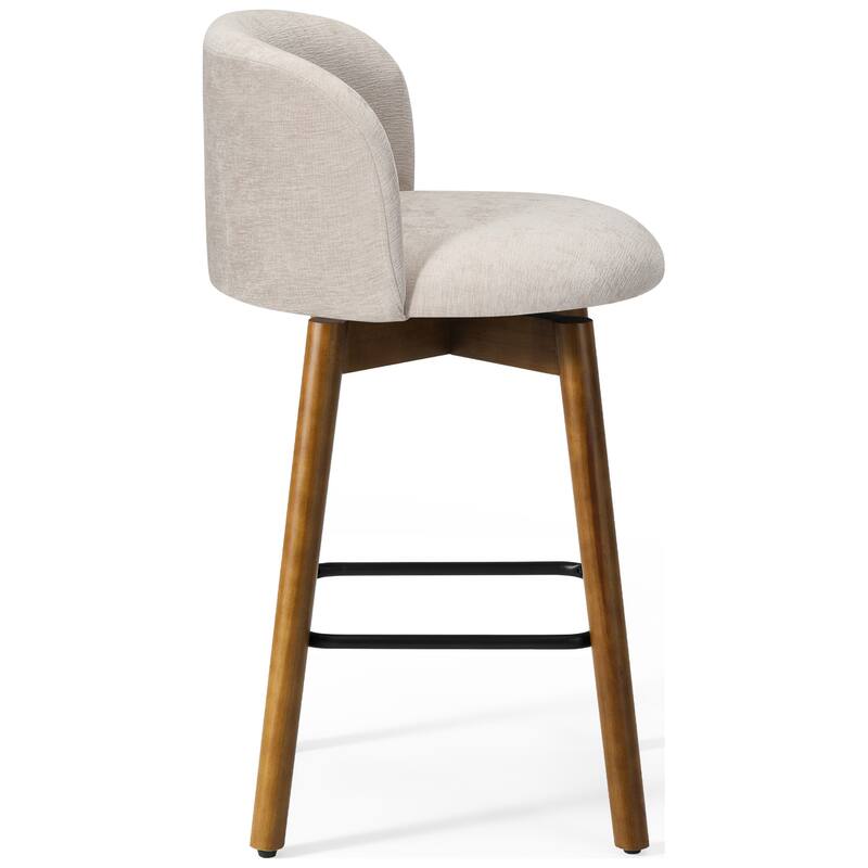 Stansberry 26 Inch Chenille Upholstered Swivel Counter Stool