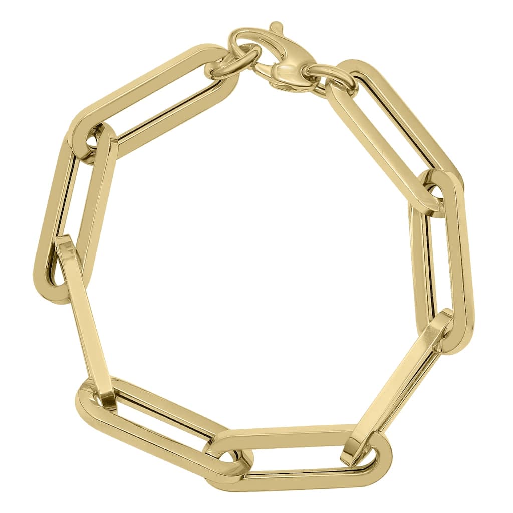 Marquee Jewels 14K Yellow Gold Chunky Paperclip Bracelet With a Lobster Clasp