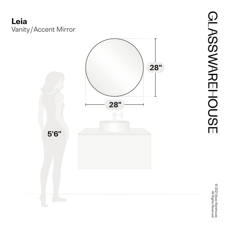 Glass Warehouse SF-R-28 Leia 28" Diameter Contemporary Circular Framed