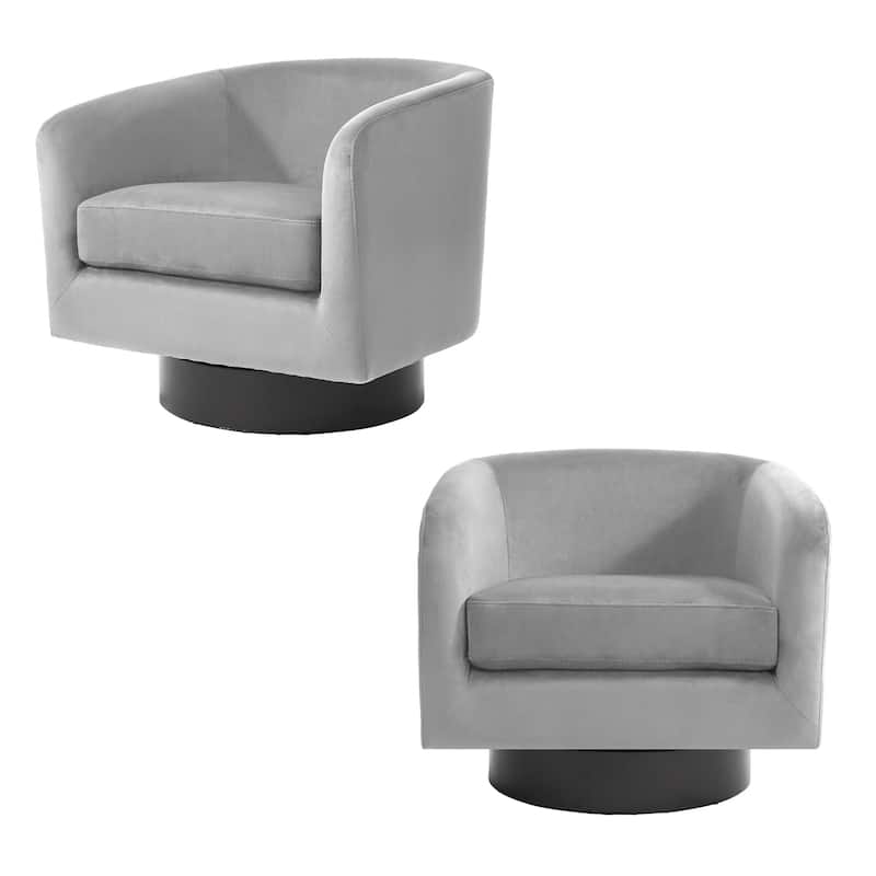 2 Set Modern Upholstered Swivel 360 Degree Accent Chair