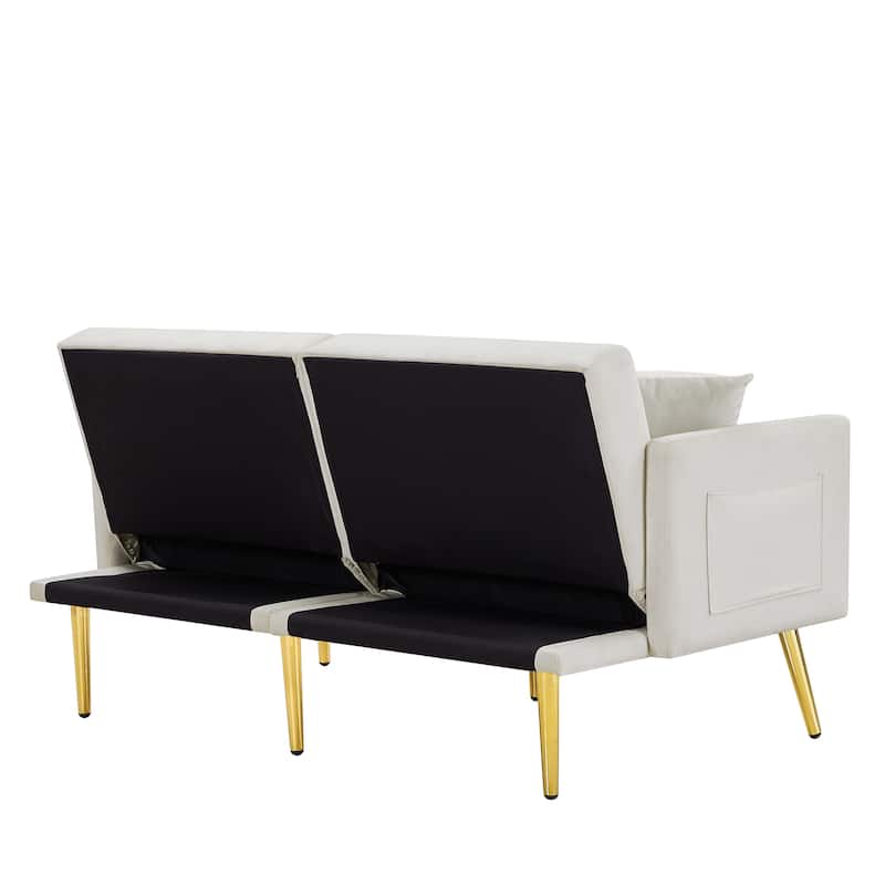Modern Velvet Sofa Bed for Living Room, Office, Spacious Space