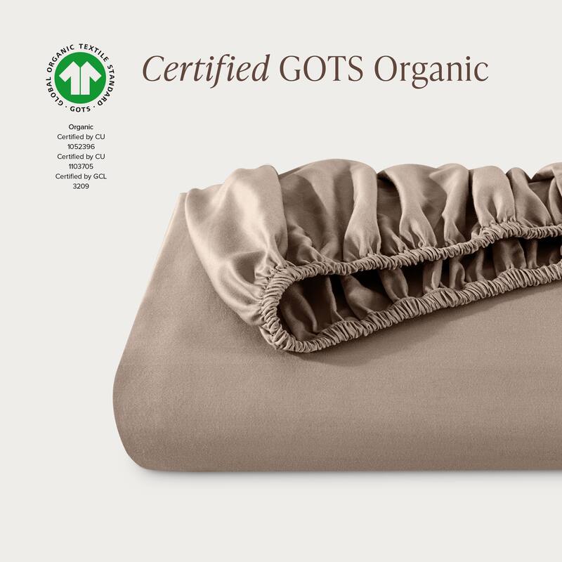 Bare Home Organic Cotton Fitted Sheet - Smoth Sateen Weave
