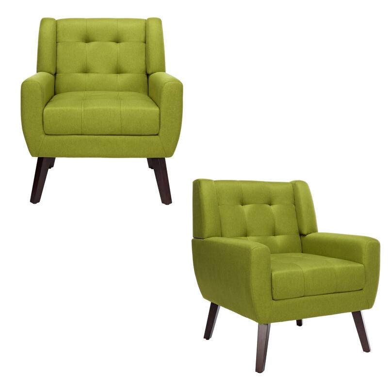 Tufted Arm Chair Upholstered Lounge Chair(Set of 2)