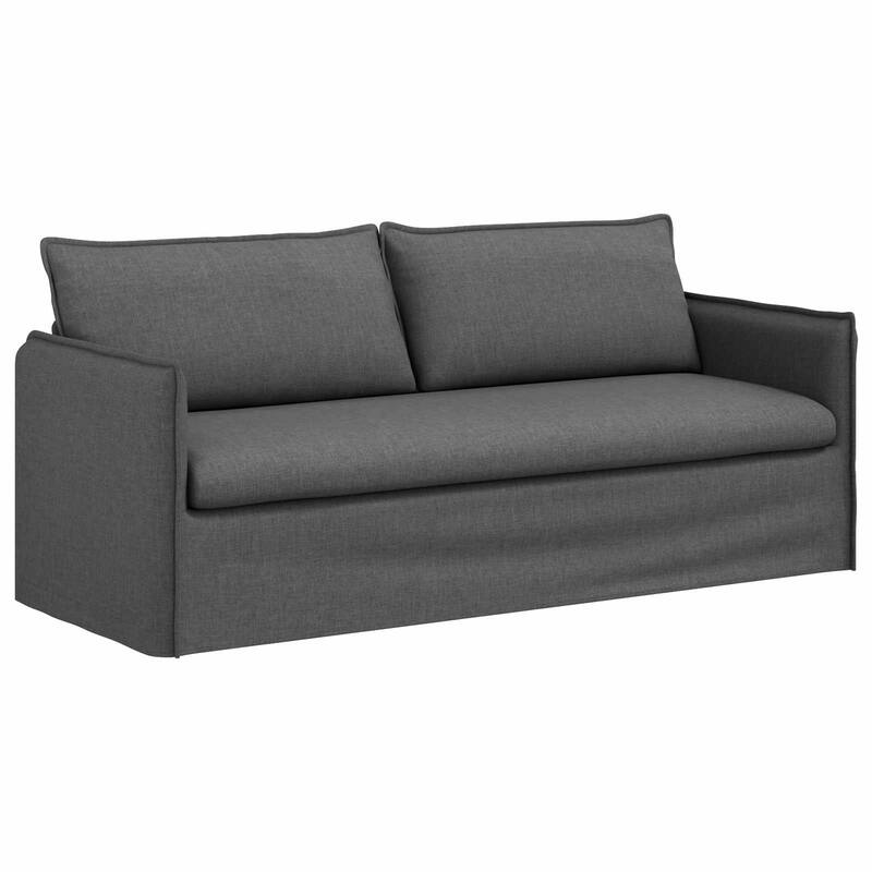 vidaXL Sofa 2 pcs Dark Grey 196 x 82 x 85 cm Fabric