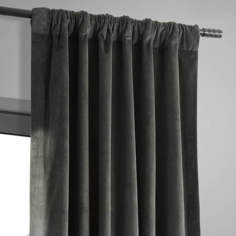 Exclusive Fabrics Signature Velvet Blackout Curtains - 96 Inches Long, (1 Panel) - Luxurious Drapery for Light Control.