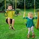 preview thumbnail 20 of 30, Gorilla Playsets Pioneer Peak Wooden Swing Set with Clatter Bridge and Tire Swing