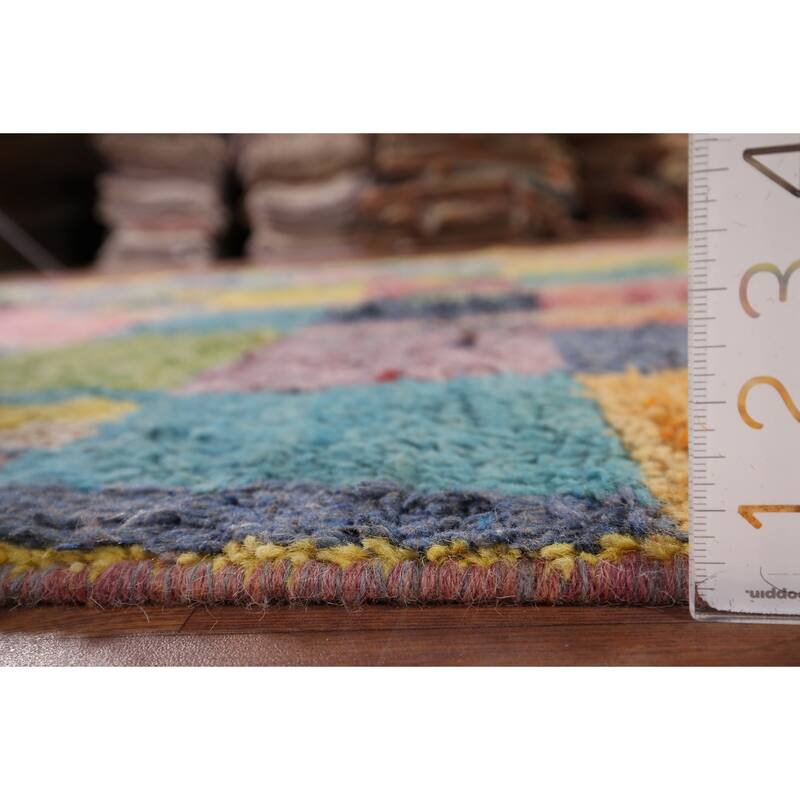Colorful Plush Moroccan Oriental Area Rug Handmade Wool Carpet - 6'11" x 10'4"