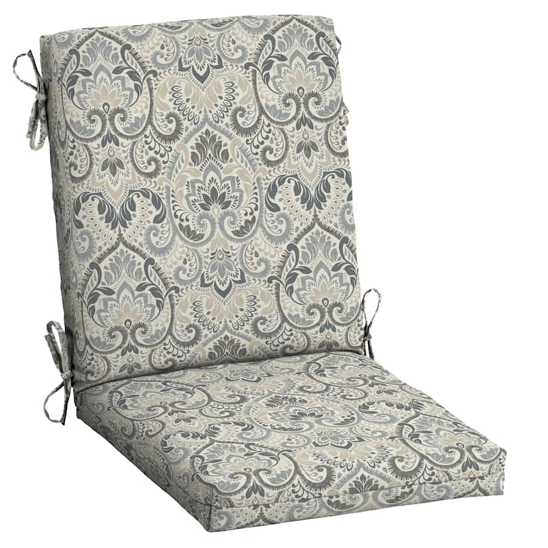 ARDEN Aurora Damask Outdoor Dining Chair Cushion - 44 in L x 20 in W x 3.5 in H - Neutral Aurora Damask