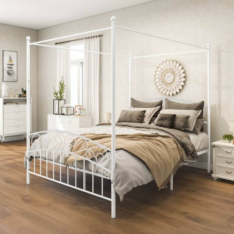 Morden Metal Canopy Queen Bed