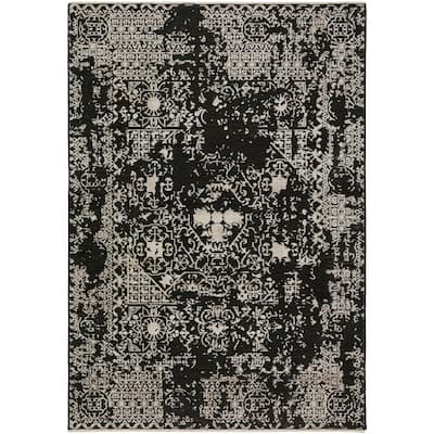 Nelson Vintage Distressed Oriental Medallion Machine Made Rug