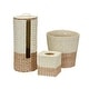 preview thumbnail 14 of 15, Household Essentials 3-Piece Wicker Bath Accessory Set, Natural