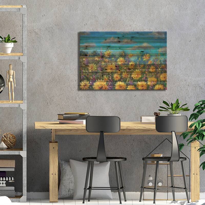Beautiful Field Flowers Wildflower Art Print On Wood by Valery Rybakow - Multi-Color