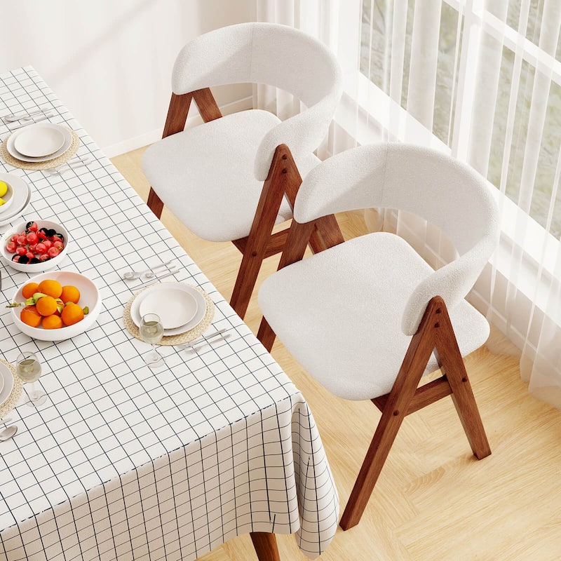 Costway Dining Chairs Set of 2/4 Mid-Century Upholstered Kitchen - See Details