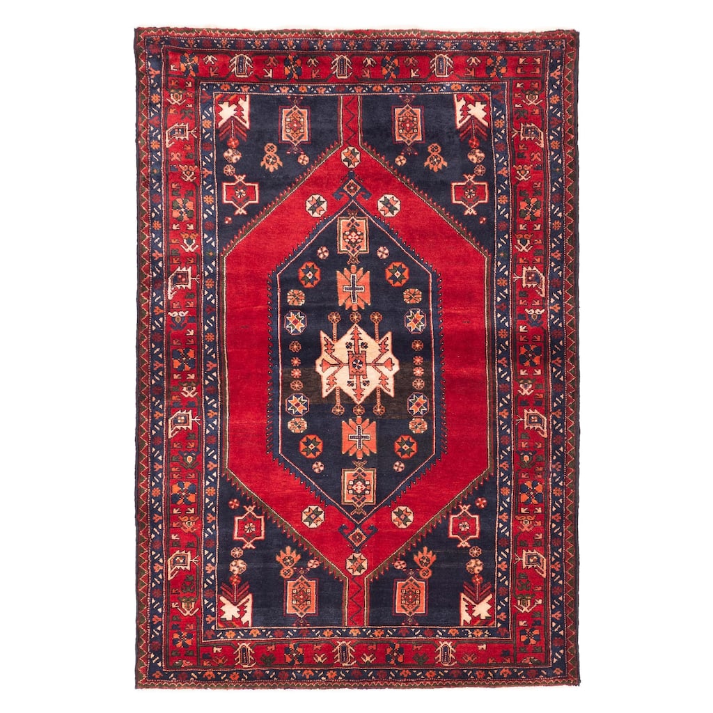 ECARPETGALLERY Hand-knotted Andelz Red Wool Rug - 4'11 x 7'3