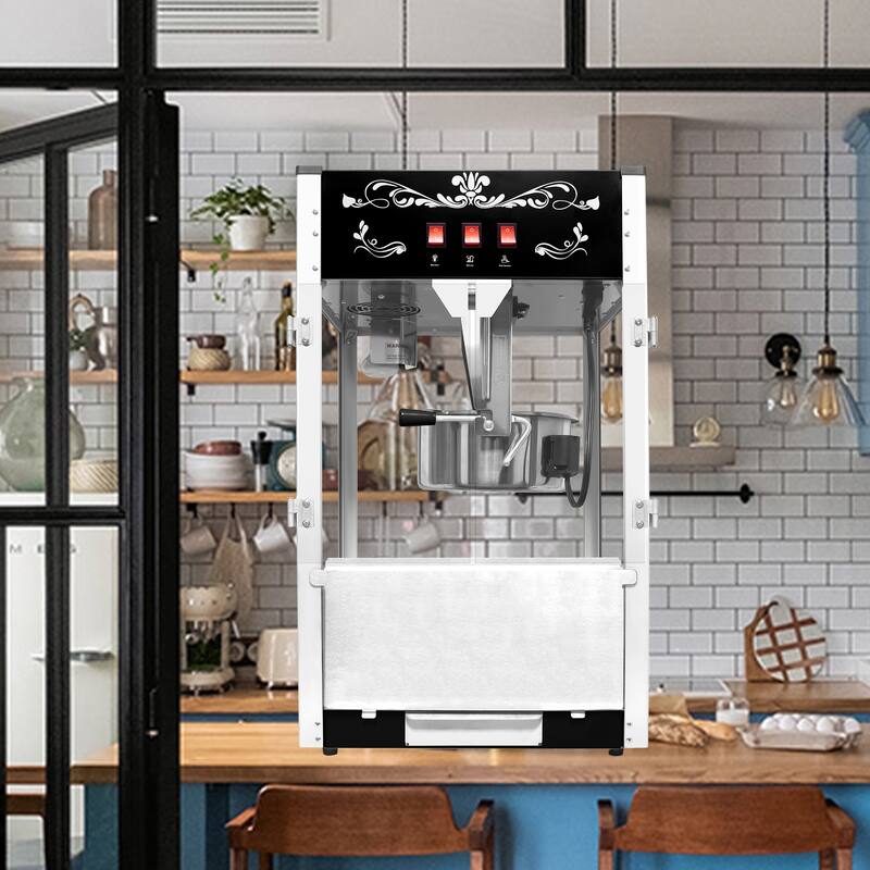 Popcorn Machine with 16 Ounce Kettle, Countertop Popcorn Maker Commercial Popcorn Machine w/Stainless Steel Scoop