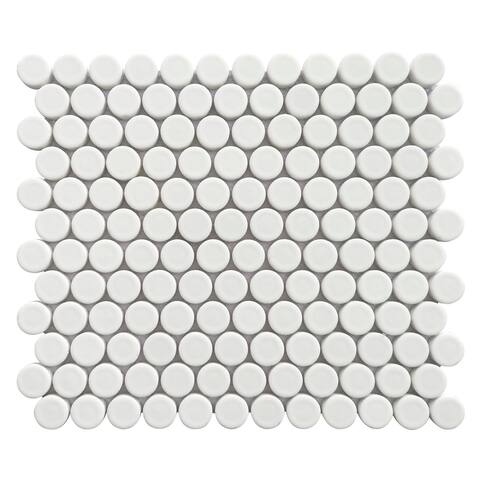 Altair Huelva Glass Penny Mosaic Floor and Wall Tile